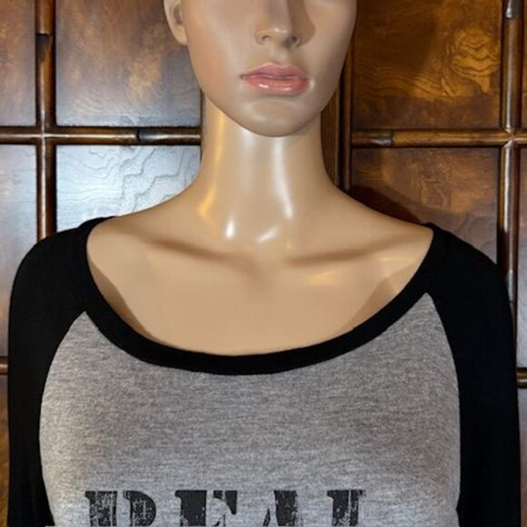 Triumph REAL WOMEN WATCH FOOTBALL Heather Gray & Black Long Sleeve Tee - Picture 10 of 14